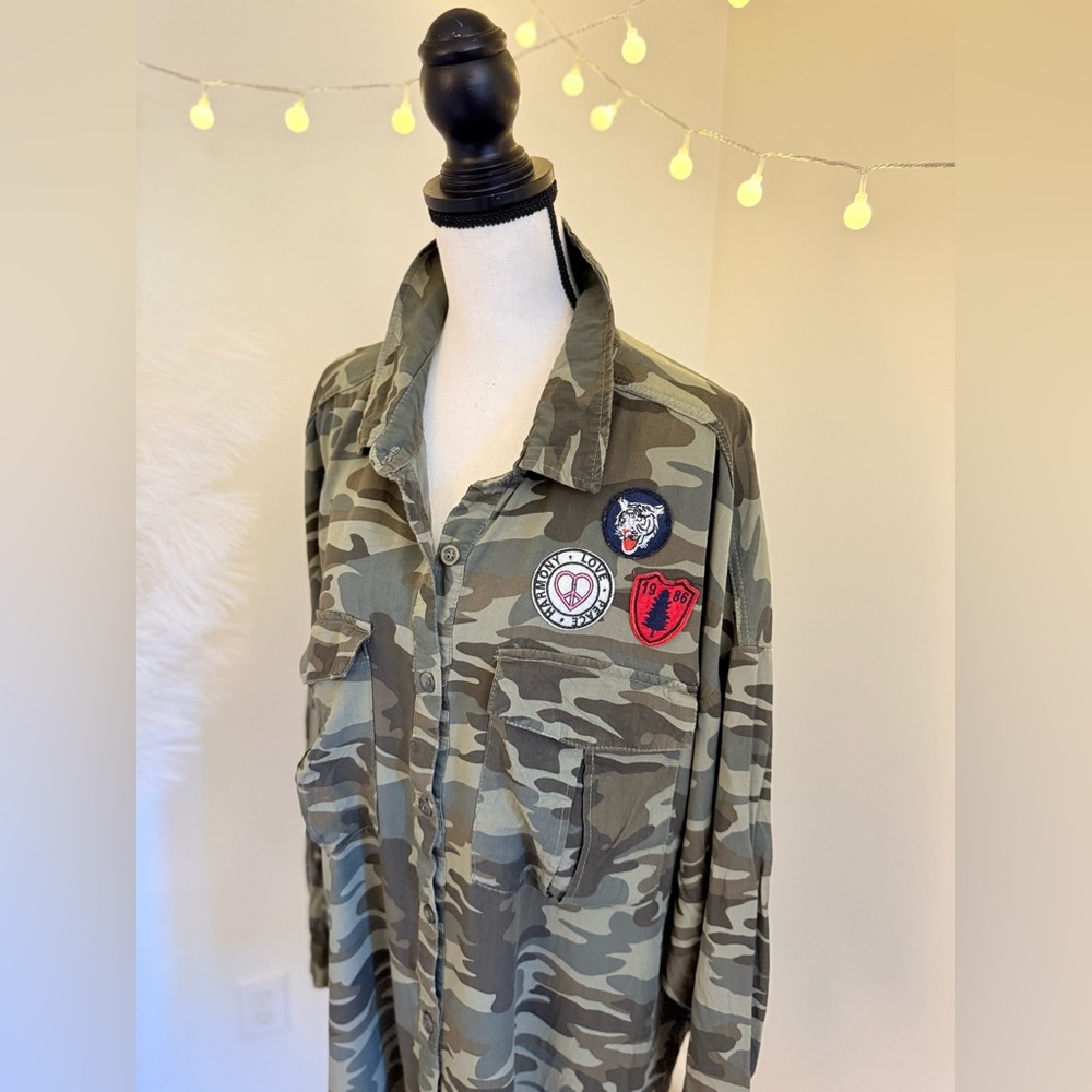 New Look Camouflage Button Down Shirt - Picture 2 of 5